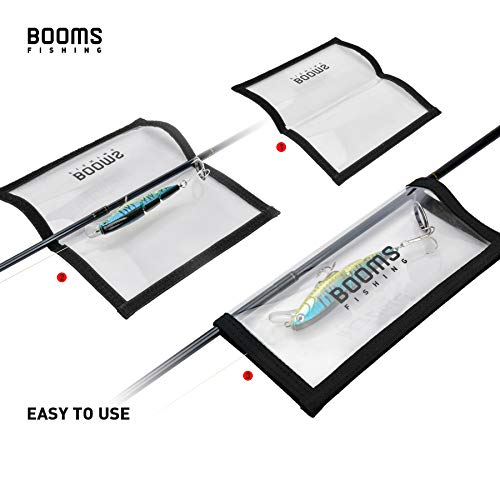 Booms Fishing LW1 Fishing Lure Wraps, Durable Clear PVC Lure Hook Covers, See Lures Easily, Saltwater Bait Protector, Fishing Hook Organizer Rod Hook Keeper, Available in Two Sizes, 2 Packs or 4 Packs