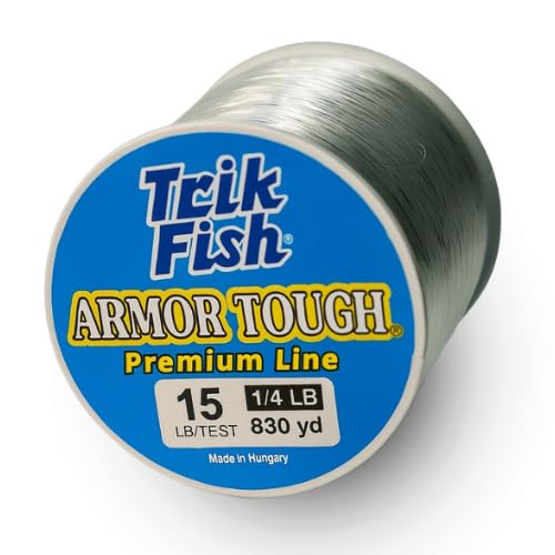 TrikFish Armor Tough Camouflage Monofilament Fishing Line - Stealthy & Strong - Camo Monofilament Line for Freshwater & Saltwater Fishing - Bulk 1/4LB Spool of Mono - color: Clear, size: 30LB Test - 425 Yards