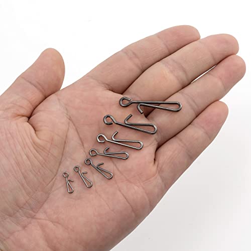 Dr.Fish 50 Pack Fishing Clips Quick Change Speed Clips Crankbait Snaps Stainless Steel Line Lure Hook Connector Freshwater - size: #5-62LB-1.1"