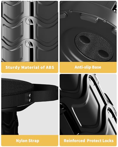 Upgraded Collapsible Stool with Detachable Cushion & Waterproof Bag - 400lbs Heavy Duty Portable Folding Stool for Adults, Telescoping Camping Seat with Carrying Straps for Fishing Hiking Travel BBQ