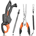 Fish Gripper 9.2",Muti-Function Line Cutter Fishing Pliers, Saltwater Fishing Tool Kit,Fishing Gear with Fishing Lanyard - color: 8"Fishing Pliers Orange