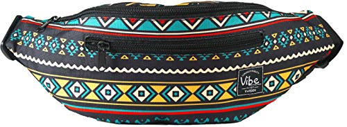 Vibe Festival Gear Rave Fanny Pack for Women Men – Festival, 4 Pockets, Adjustable Strap, Cute Waist Bag, Crossbody Belt Bag, Hiking, Running, Cycling - color: Tribal, size: Fits Most