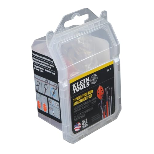 Klein Tools 56511 Splinter Guard Wire Fish Rod and Glow Rod Attachment Set with Double-S Hook and More 7-Piece