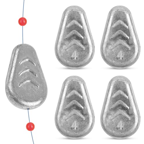 No Roll Sinker Fishing Weights, No Snag Flat Inline Catfish Sinkers Weights Saltwater Surf Fishing Rigs Catfishing Tackle - style: 4oz-5pcs