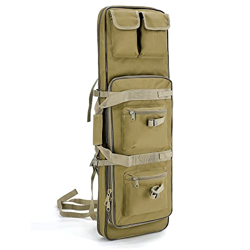 Gespann Tactical Rifle Backpack Soft Rifle Case Rifle Storage Holder for Hunting Trekking Hiking Fishing Rod Bag - color: Brown, size: 32 inches