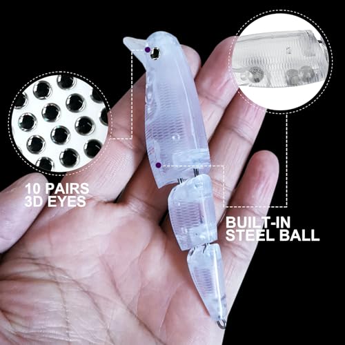 10pcs/20pcs Fishing Blanks Lures Kit Fishing Topwater Unpainted Swimbait Unpainted Crankbaits Hard Baits DIY Lure for Bass Salmon Trout Saltwater and Freshwater - color: I: 10Pcs 0.46oz/13.1g