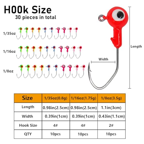 65Pcs Crappie Jigs Lure kit, 2 inch Crappie Bait with Fishing Jig Heads Hooks for Saltwater Freshwater Bass Trout - color: E: 30pcs jig hooks and 50pcs lures