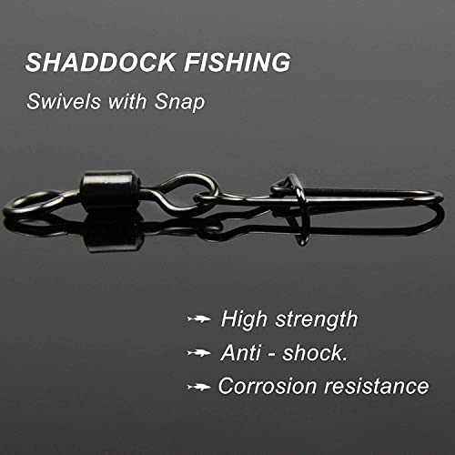 Rolling Barrel Swivel Snaps, 210pcs With Nice Snaps High Strength Copper and Stainless Steel Fishing Line Connector Tackle Kit for Saltwater Freshwater