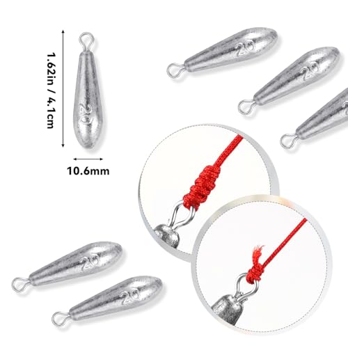 10 Pack Drop Shot Fishing Weights Kit, Drop Shot Weights, Fishing Bottom Sinkers Lead Weight for Bass Fishing Lures or Other Fish - style: 20 G / 0.71 Oz