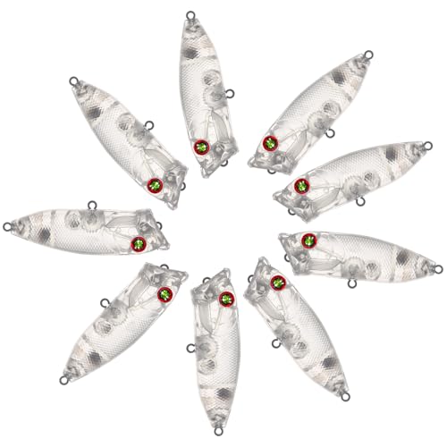 20pcs/25pcs Fishing Blanks Lures Kit Fishing Topwater Unpainted Swimbait Unpainted Crankbaits Hard Baits DIY Lure for Bass Salmon Trout Saltwater and Freshwater - color: 25PCS 2.76″/0.38oz