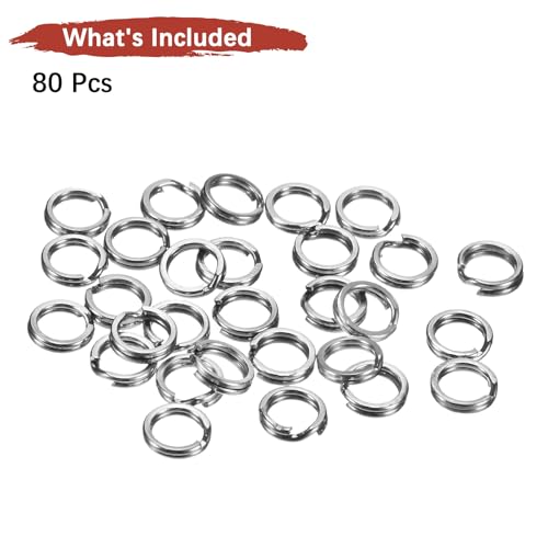 Split Rings Fishing [] - Stainless Steel Flattened Terminal Tackle Connector Lure Snap Split Ring Use for Freshwater Saltwater Loop - [] Tackle Hook Line Connector - size: 2# 14kg