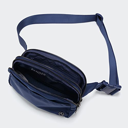 Pander Everywhere Belt Bag for Women, 5 Zipper Pockets Nylon Crossbody Fanny Pack Purse (Blue Perennial) - color: Blue Perennial