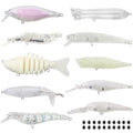 Unpainted Fishing Lures Making Kit,375pcs DIY Blank Crankbaits Minnow Hard Bait Set Include Lure Tapes Eyes Treble Hooks Split Rings Speed Clips Make Your Own Fishing Lures - style: Unpainted Lure 10pcs