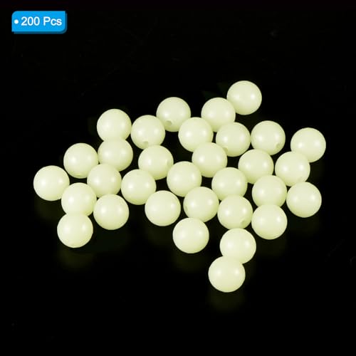 PATIKIL Glow Fishing Beads Plastic Round Rubber Luminous Fishing Bait Eggs Rig Bead Tackle Lures Accessories with Box - color: White, size: 10mm