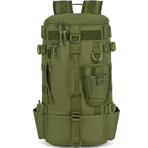 kokkoya Small Fishing Tackle Backpack 16L Waterproof with Rod Holder Lightweight Sling Backpack for Fishing Hiking Kayaking Outdoor Gear Storage for Men - color: Army Green