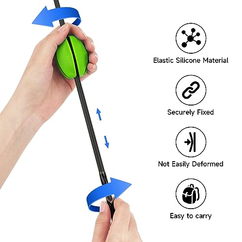SANLIKE 6Pcs Elastic Rubber Fishing Rod Holder Fixed Balls Pole Protector | High stretch construction, multi-aperture fit, anti-slip rod fixation, lightweight portable outdoor fishing accessory - style: Green-6PCS
