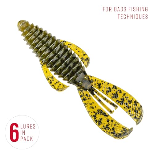 Strike King Rage Bug Fishing Lure, Soft Plastic Grub, Unique Design, Subtle Action - color: Green Pumpkin