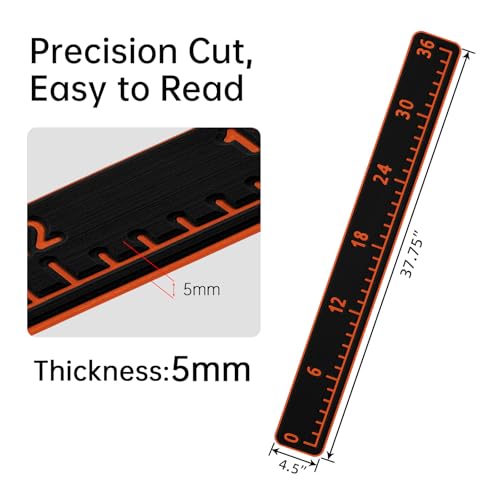 HZshark Premium EVA Foam Fish Ruler，Fish Measuring Board with Self-Adhesive Backing,Fishing Tape Measure for Boats Sailboats Yachts Kayaks - color: Black with Orange