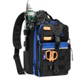 BASSDASH Convertible Fishing Backpack Sling Bag with Rod Holder, Adjustable Tactical Water-Resistant Tackle Storage Pack FP07 - color: Black/Royal Blue, size: Standard