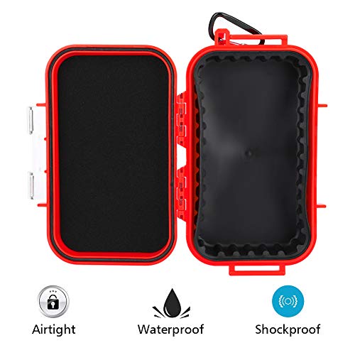 Joyzan Dry Storage Case, Outdoor Survival Shockproof Box Airtight | Carry Floating Hard Shell Wet Container Travel Sealed Organizer Marine Tool Carrying Protecting Boating Camping Fishing - color: Red