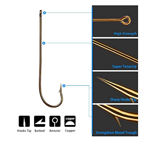 100pcs Long Shank Fishing Hooks High Carbon Steel Fly Tying Jig Hooks Super Sharp Barbed Hook Tips Tan Color 13 Sizes for Choice - size: 4#