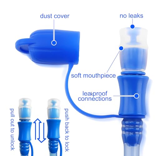 Hydration Bladder, 1.5-2-3L Water Bladder for Hiking Backpack, BPA-Free Leak Proof Water Reservoir Storage Bag, Water Pouch Hydration Pack for Camping Cycling Running - color: 2L-Water Bladder-Blue