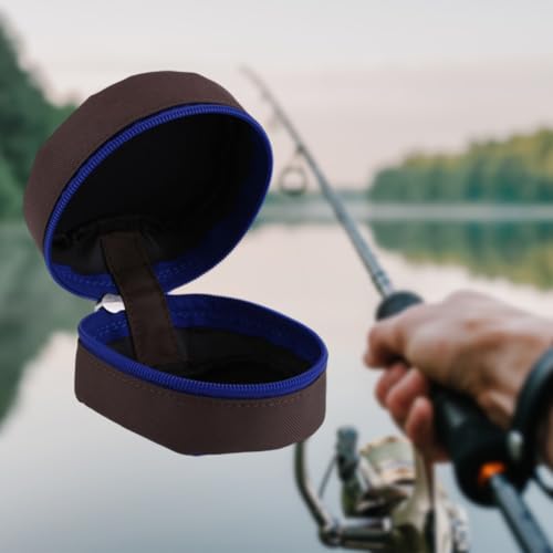 BORDSTRACT Safety Fly Fishing Reel Case, Protector Soft Pocket Cover Bag Pouch Holder, Zippered Design, Foam Inner, Compact and Lightweight, Fits up to 7/8 Size Reels, Black
