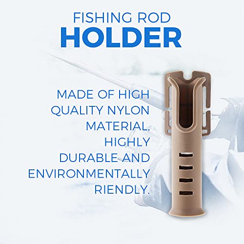 Yetaha Belt Rod Holder, 2 Pack Portable Waist Belt Fishing Rod Holder, Adjustable Pole inserter Fishing Rod Accessories for Boat Kayak Outdoor Fishing (Khaki) - color: Khaki
