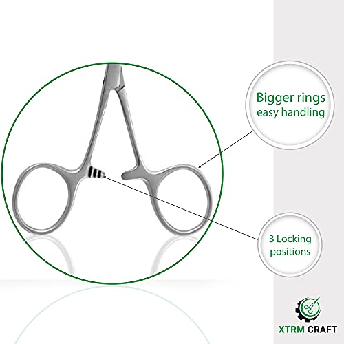 Mosquito Hemostat Locking Forceps 5 Inches, Straight Stainless Steel - Multipurpose Ideal Hemostats for Nurses, Fishing Forceps, Crafts and Hobby - size: 5", style: Straight