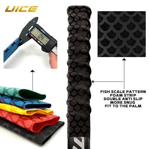 UICE Hockey Sticks Grip,Replacement for Ice Hockey Sticks Tape, Fits Adult and Kids,Easy Install, Durable, Ideal Team Swag, Clean Non-tack,Fish Scale Pattern - color: green