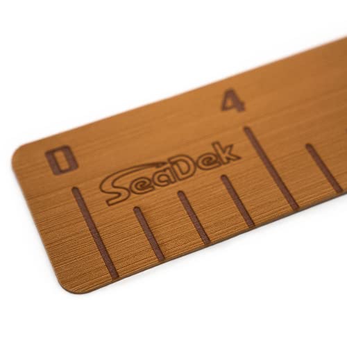 SeaDek Foam Fishing Ruler | Fish Ruler Perfect Boats, Coolers & Kayaks | 36" Fishing Measurement Tool | Fishing Accessories | 3M Adhesive Backing | Mocha - color: Brushed, Mocha