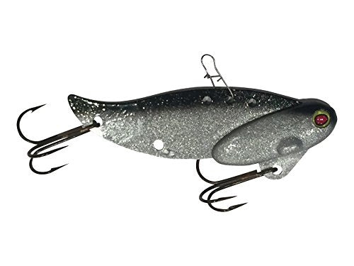 1 1/2oz - Blitz Blade - Blade Bait for Walleye, Lake Trout, COHO Salman, Pike, Musky Made in USA 100% Zinc Alloy - color: Silver Black