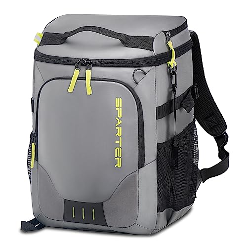 SPARTER Backpack Cooler Insulated Leak Proof 33/49 Cans, 2 Insulated Compartments Thermal Bag, Portable Lightweight Beach Travel Camping Lunch Backpack for Men and Women - color: Gray, size: 49 Can