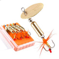Trout Spinnerbait Lures Inline Rooster Tail Fishing Kit Brass Spinner Baits with Smooth Rotation Flash Blade for Bass Pike Crappie Saltwater Freshwater Lake River 360 Balance Hook - color: 1/4 oz