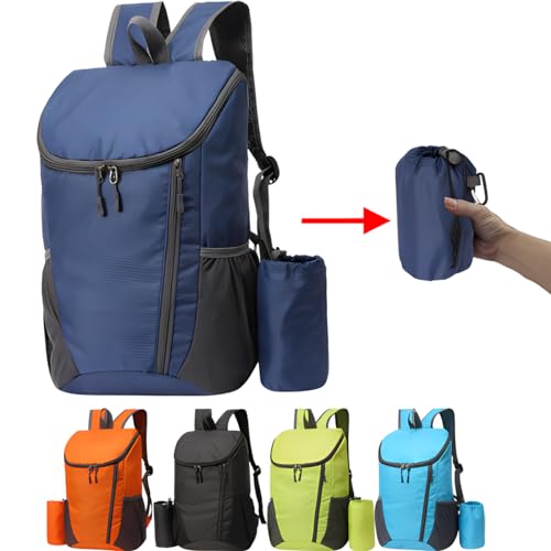 Portable Foldable Backpack Folding Mountaineering Bag, Ultralight Outdoor Cycling Rucksack, Travel Hiking Knapsack (Orange) - color: Orange
