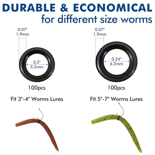 TRUSCEND Gradient Fishing Wacky Rig Tool with Silicone O Rings 210Pcs for 3"-4" and 5"-7" Fishing Worm Lures, Ultra-Smooth Downriggers Tube for Easy Installation and Great Protection of Stick Bait N1 - color: Gradient Red