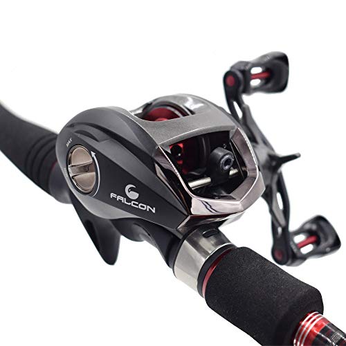 Diwa Baitcasting Fishing Reels Saltwater Freshwater Spincasting Reels Carbon Fiber Drag 18 LBS 12 + 1 Shielded Stainless Steel Ball Bearings Baitcasters Spool Sport Baitcast Reel - style: Right