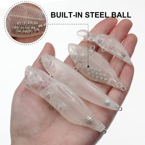 10pcs/20pcs Fishing Blanks Lures Kit Fishing Topwater Unpainted Swimbait Unpainted Crankbaits Hard Baits DIY Lure for Bass Salmon Trout Saltwater and Freshwater - color: C: Fishing Blank Hard Lures Kit 20pcs