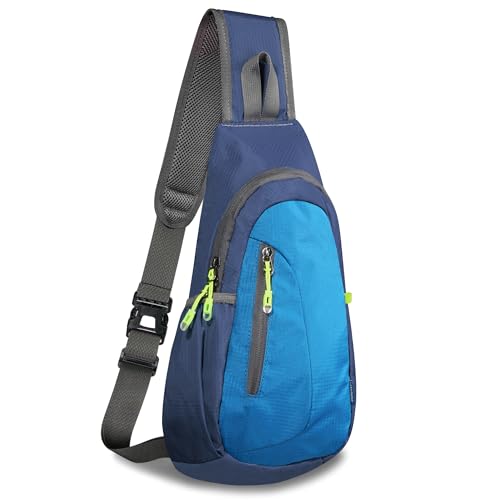 TITECOUGO Small Sling Bag, Lightweight Crossbody Backpack for Men Women, Shoulder Bag for Sports and Outdoor - color: Navy/Blue