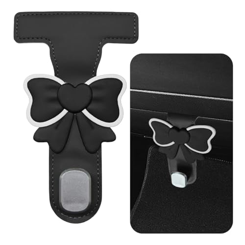 YoRise Car Co-Pilot Glovebox Hooks, Anti-Scratch Leather Car Storage Hanger for Handbag Purse Umbrella, Universal Self-Adhesive Vehicle Interior Organizer Accessories for SUV Truck (Black) - color: Black