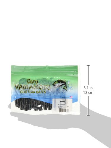 Yamamoto Custom Baits Double Tail Grub Soft Plastic Bait, 20-Pack, Bass Fishing Soft Plastic Lure, Multiple Sizes & Colors - color: BLACK W/ LARGE BLUE FLAKE, size: 5"