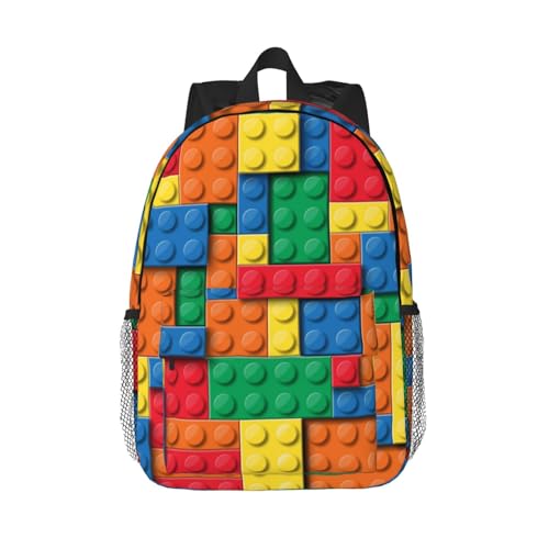 Block Funny Game Colorful Backpack For Teenage Girls And Boys Cute Kids Backpacks Children School Bag - color: Block Funny Game Colorful