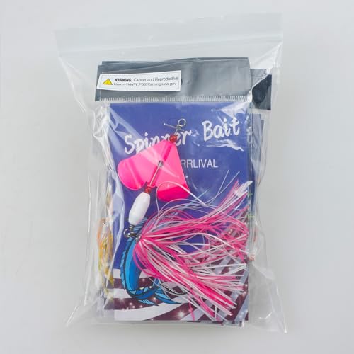 Spinnerbait Fishing Lures Kit, 6pcs Bass Fishing Buzzbait Lures Hard Metal Spinner Baits Swim Jigs for Bass Trout Salmon Pike Freshwater Saltwater - style: B-6pcs