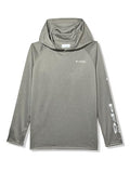 Columbia boys Pfg Terminal Tackle Hoodie - color: Charcoal Heather/Cool Grey Logo, size: XX-Small