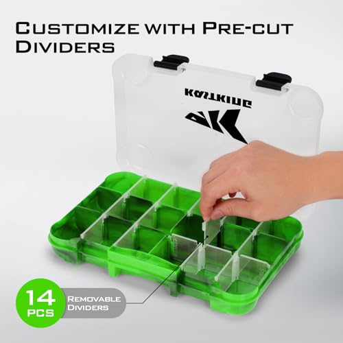 KastKing Tackle Boxes, Plastic Box, Plastic Storage Organizer Box with Removable Dividers - Fishing Tackle Storage - Box Organizer - 2 Packs /4 Packs Tackle Trays - Parts Box - color: Green Camouflage, size: 3600(2Pack)