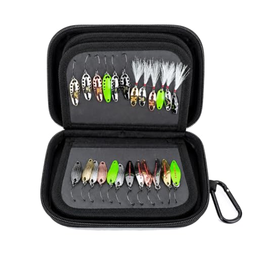 Kylebooker Fishing Lure Storage Bag Spinner Baits Wallet Case | Micro Flies Jig Hooks Box - color: Camouflage