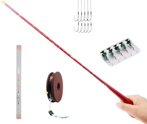 Tenkara Rod Fly Fishing Rod Kit - Kids Fishing Pole Small Stream Collapsible Fly Poles All Waters Quality Carbon Tube Creek Rods - color: Tenkara rod kit, size: 14.8 ft