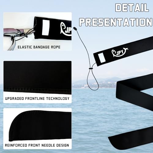 JPY 2 Pcs 3in Wdith Neoprene Fishing Rod Sleeve Protective Rod Covers for Fishing Poles Hook-Resistant Rod Storage Case Fits Spinning Casting Trolling Rods - size: Black x 1 - 60 IN