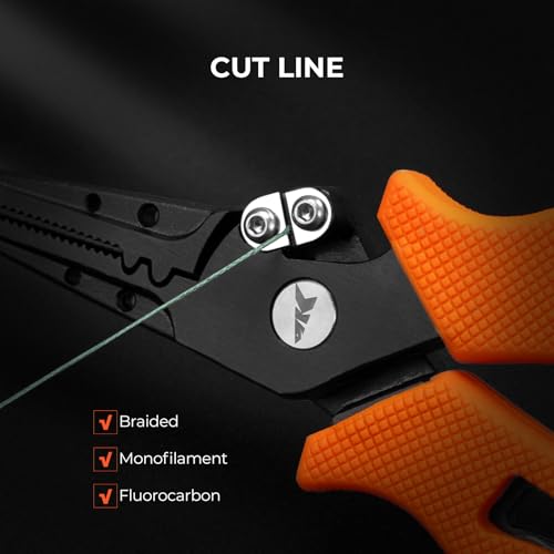KastKing Cutthroat 7 inch Fishing Split Ring Pliers, 420 Stainless Steel Fishing Tools, Saltwater Resistant Fishing Gear, Tungsten Carbide Cutters - color: Orange