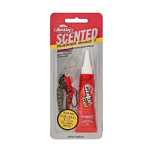 Berkley Scented Flicker Shad Fishing Hard Bait - color: Red Tiger (Single), size: 5/16 oz, 2.75"